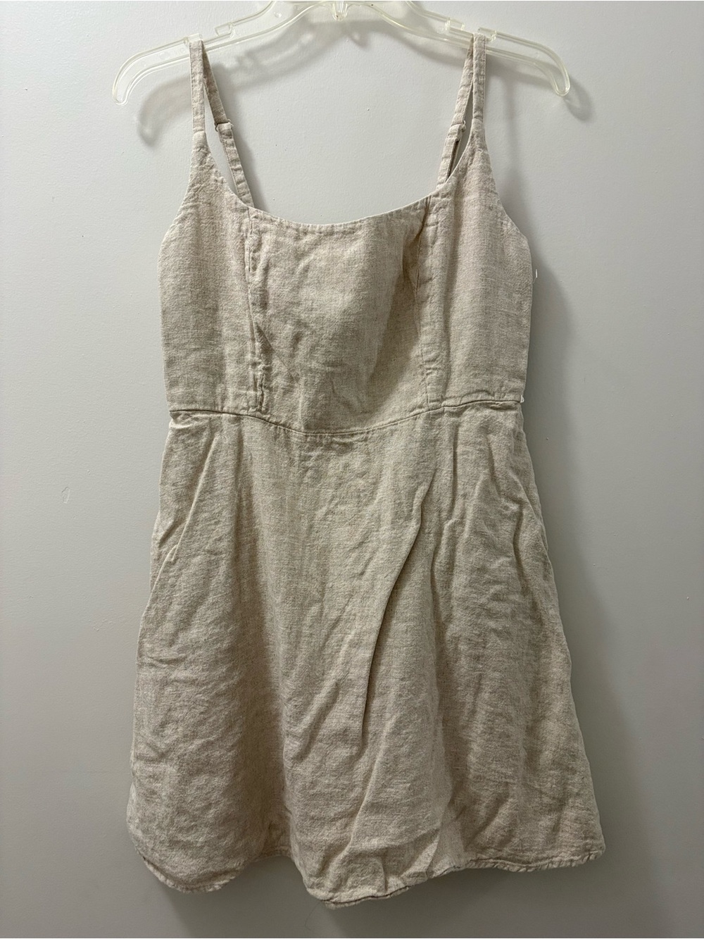 Old Navy Cream Linen-Blend Mini Dress